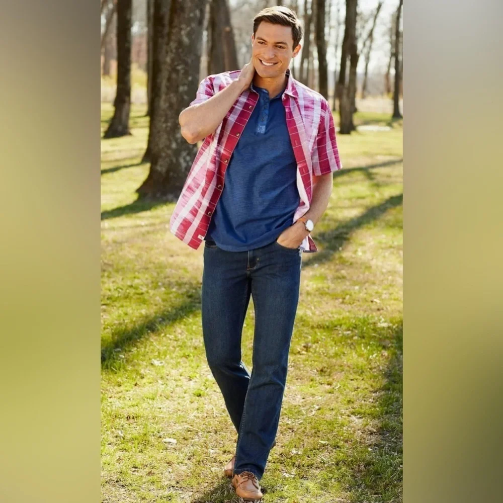 Tommy Bahama Men’s Authentic Premium Denim Deep Blue Straight Jeans